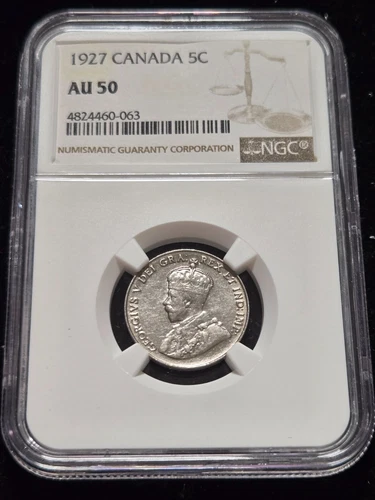 1927 Canada 5 Cents NGC AU50 (Z-0693)