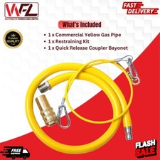 Tubo Gas Giallo Flessibile Commerciale Per Attrezzature Da Catering Kit 1 Metro