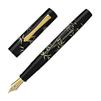Namiki Chinkin Fountain Pen in Bamboo and Sparrow - 18K Gold Fine Point - NEW