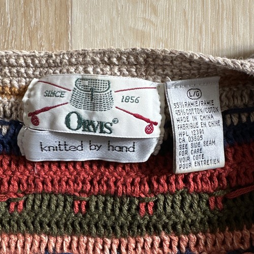 Orvis Womens Knit Knitted By Hand Button Vest Large L vintage - Picture 2 of 10