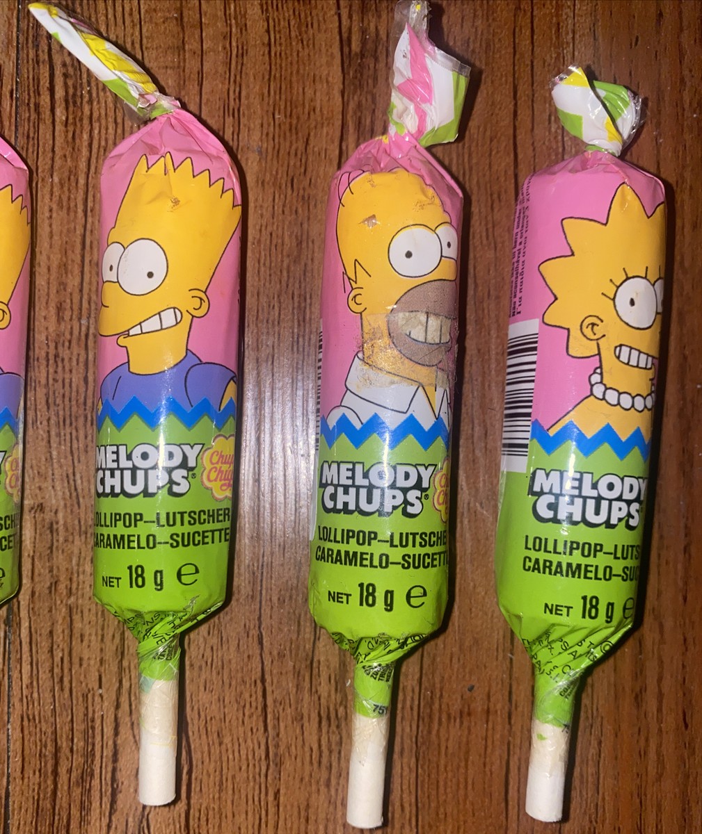 Rare Simpsons Vintage Melody Chupa Chups Bart Lisa Homer Candy