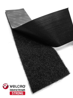 VELCRO  Brand 8'' x 2  (Inch) Industrial Strength Heavy Duty Stick-On Strip-Black
