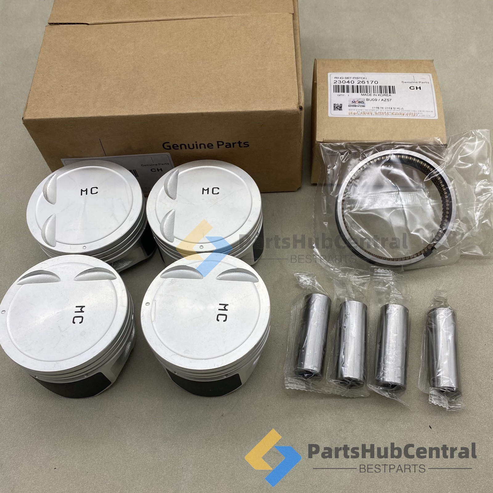 Genuine Engine Piston Set w/ Rings Fits 0611 Hyundai Accent Kia Rio 2341026501 eBay