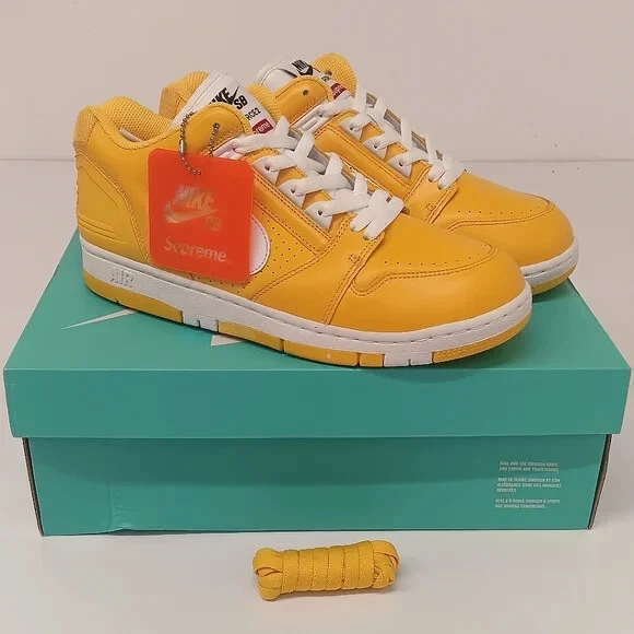 Baskets basses homme Nike X Supreme Air Force 2 SB jaune édition limitée   US9,5