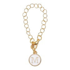 Letter Charm Accessories for Stanley Tumbler Cup Round Letter M White