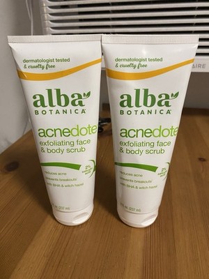2 Alba Botanica Acnedote Exfoliating Face & Body Scrub 8 oz New Sealed EXP 2027