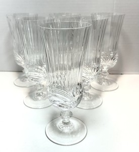 6 Vintage Royal Crystal Rock Aurea 7 1/2 " Iced Tea Glasses RCR Discontinued