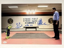 Ralph Macchio Guy Gilchrist Kermit the Frog Signed 12x18 Photo "Wax On" JSA COA