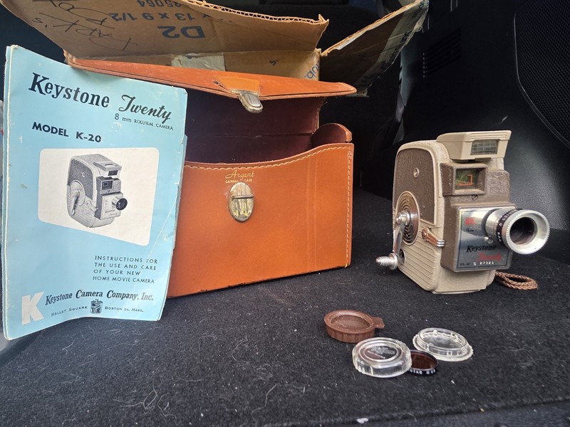 Vintage Cameras with Flash Equipment and Old School Binoculars Parts Or Repair