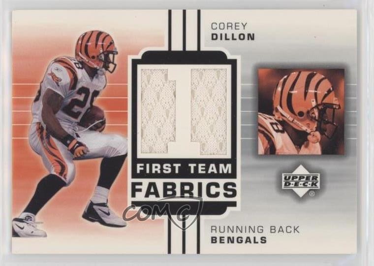 2002 Upper Deck First Team Fabrics Corey Dillon #FT-CD 05fy