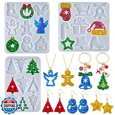 YODOYO Christmas Resin Earring Molds with Varieties of Shapes and Sizes, Chri