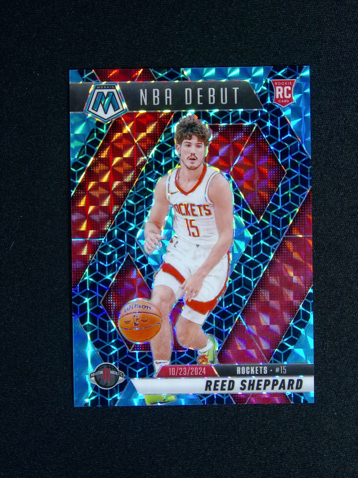 2024-25 Panini Mosaic Reed Sheppard #252 RC Rookie Spectris Blue FOTL /25