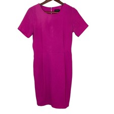TopShop Minimalist Work Dress Sheath Pink Short Sleeve Cocktail Wedding 6