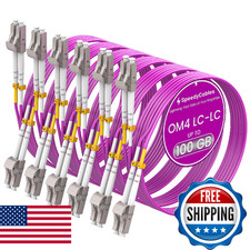 SpeedyCables 6 Pack OM4 LC to LC Fiber Patch Cables 1m 3ft Duplex MMF Multimode