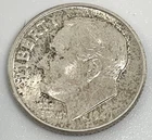 1949 Silver Roosevelt Dime BU Splotchy Toning