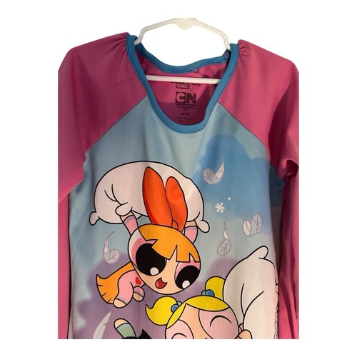 Powerpuff Girls Cartoon Network VINTAGE Pink Long Sleeve Nightgown Size M 7/8 - Picture 6 of 11