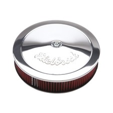 Edelbrock Air Cleaner Assembly 1206 Pro-flo Chrome Recessed 14 X 3 Red Element Edelbrock Air Cleaner Assembly 1206 Pro-flo Chrome Recessed 14 X 3 Red Element