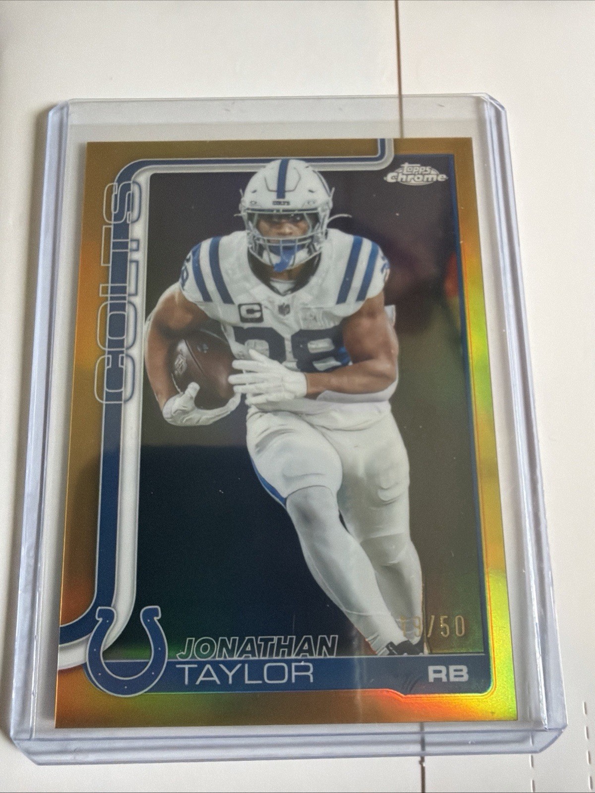 Jonathan Taylor TRUE GOLD #/50 Topps Chrome NFL 2025 Football 130 Colts