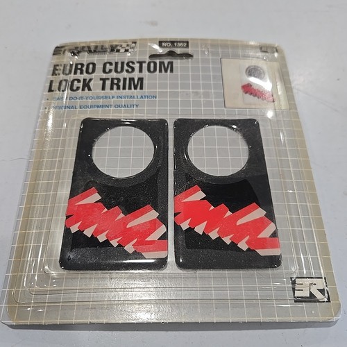 Vintage 80's 90's Automotive Euro Custom Lock Trim Black & Red - Picture 1 of 1
