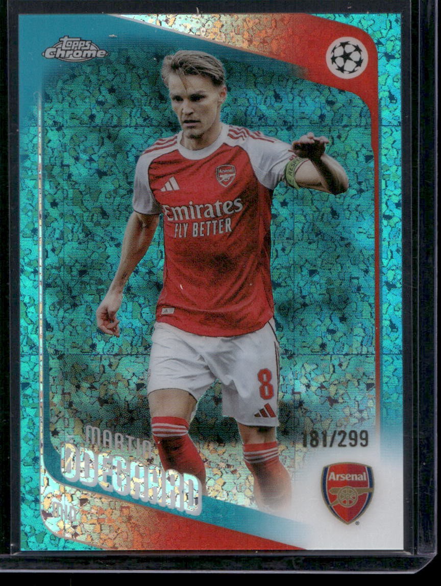 2025-26 Topps Chrome UEFA #157 Martin Ødegaard Teal Mini-Diamonds #/299