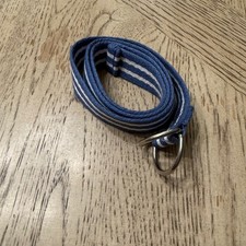 Polo Ralph Lauren Blue  White Striped Canvas D-Ring Belt