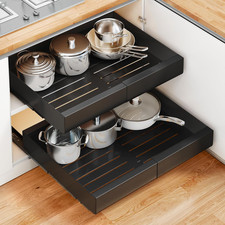 Pull Out Cabinet Organizer, Expandable 12"-20" Heavy Duty Peel and Stick Roll O
