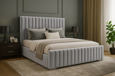 Image of Portland Plush Velvet Ottoman Storage Bed, with Footboard