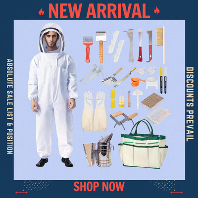 NEW 31Pc Beekeeping Supplies Kit Bee Suit Smoker Tools XXL