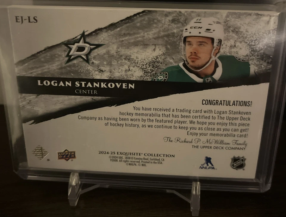 2024-25 UD Black Diamond - Exquisite Collection Logan Stankoven EJ-LS 6/10 (RC) - Image 2 of 3