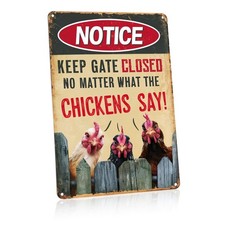 Funny Chicken Coop Warning Sign, Beware of Chickens, Outdoor Chicken Coop Dec