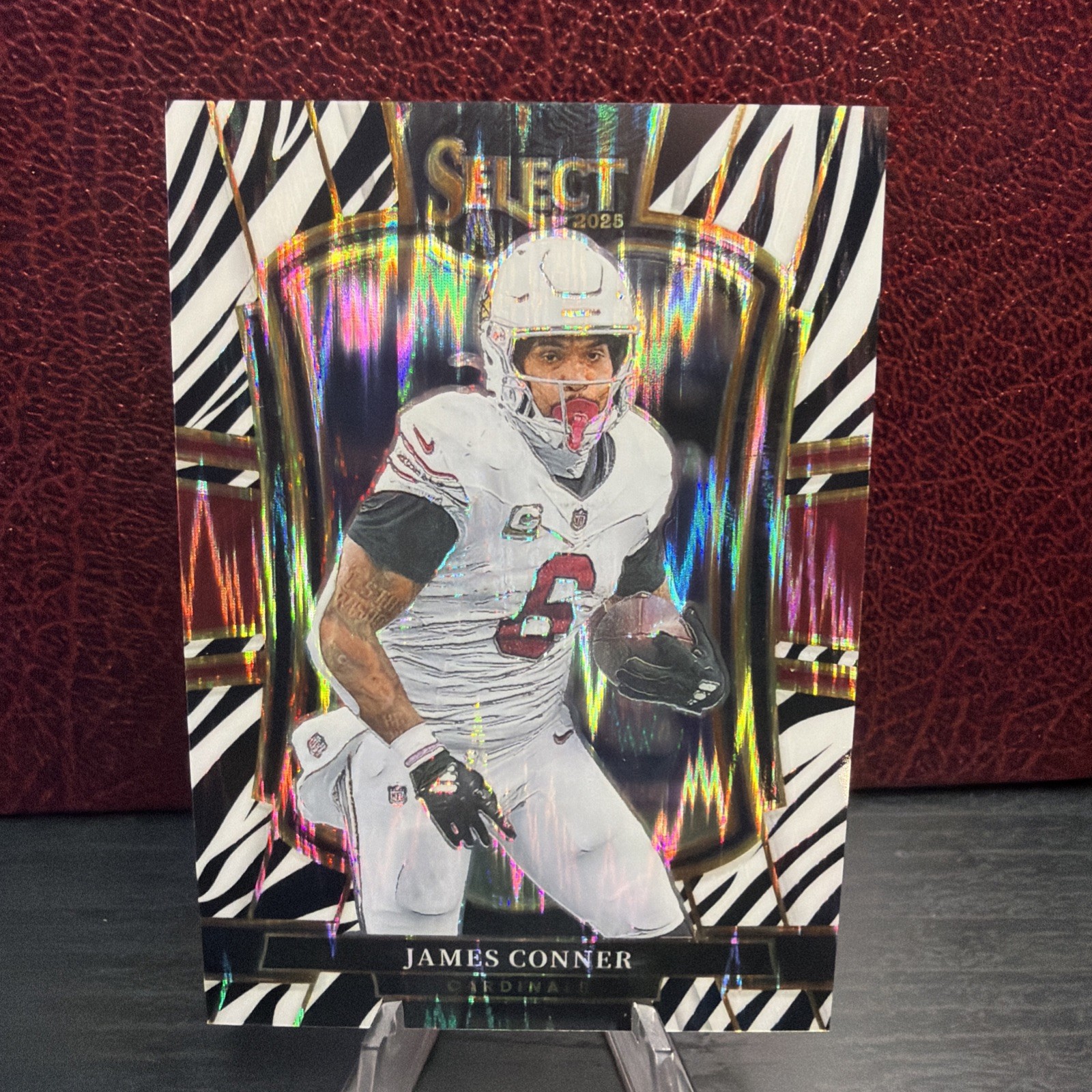2025 Panini Select - Premier Level James Conner #123 Zebra Prizm