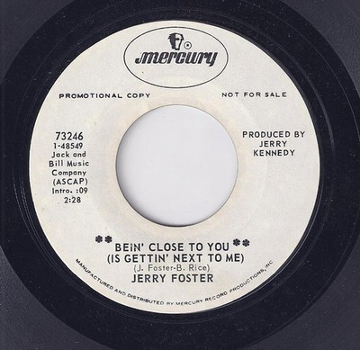 Jerry Foster - Bein' Close To You Is Gettin' Next To Me - U - Promo - G8100z