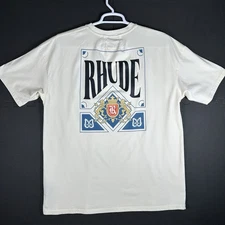 Rhude Card Vintage White With Blue Poker Card T Shirt USA