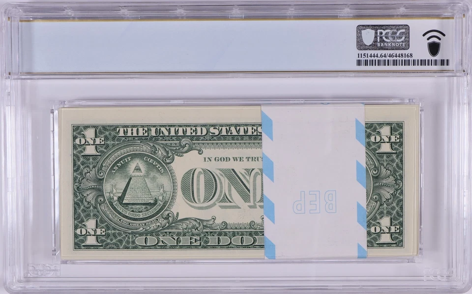 BEP STRAP $1 1999 (100)  STAR NOTES SAN FRANCISCO CONSECUTIVE CU 64 PPQ - Image 2 of 2