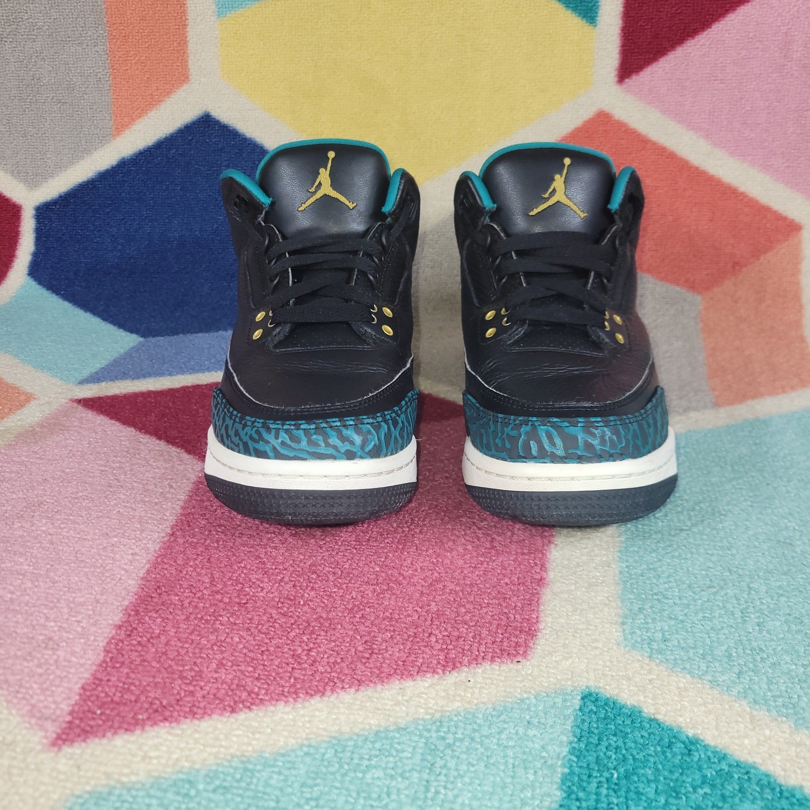 Air Jordan 3 Retro Rio Teal Black Basketball Sneakers Youth Size 8Y thumbnail 5
