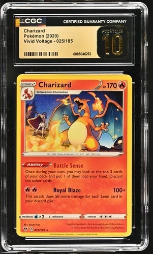 🔥🔥 CGC 10 Pristine Charizard 025/185 Vivid Voltage Rare Pokemon Card