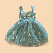 Fit And Flare Embroidered Flowers Dress