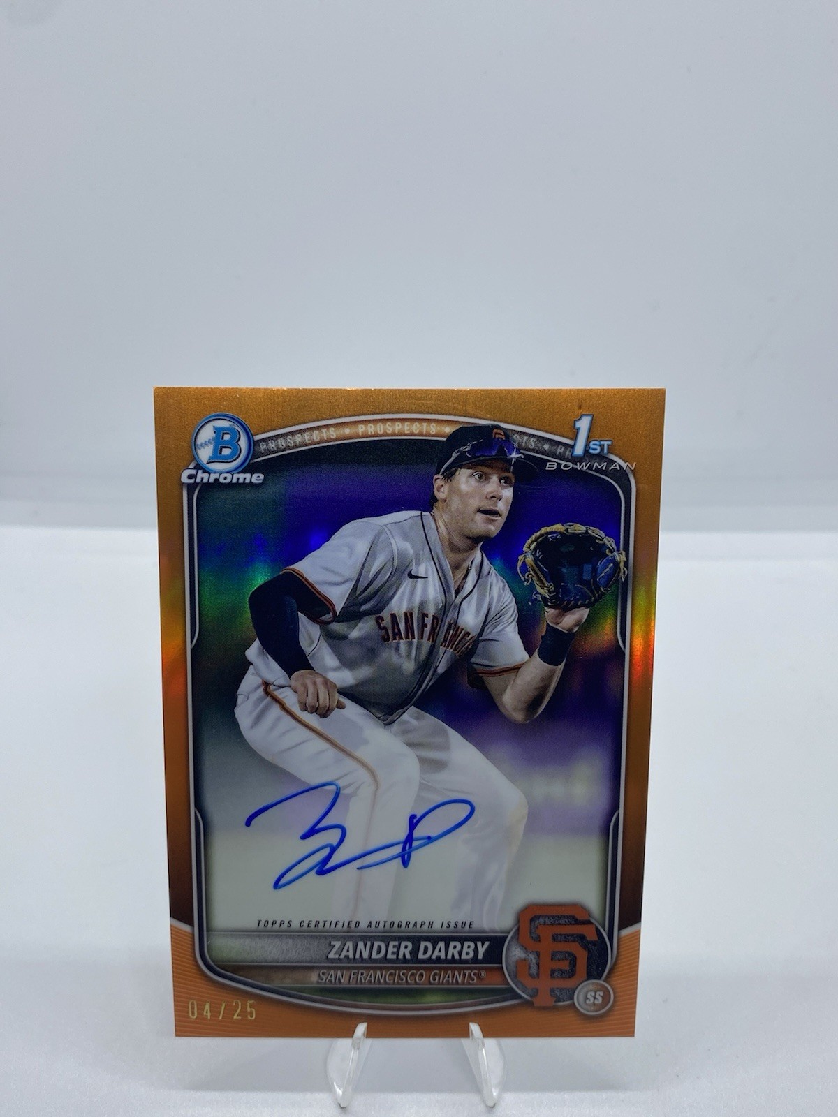 2025 Bowman Chrome 1st Zander Darby True Orange  Refractor Auto 4/25 #CPA-ZD