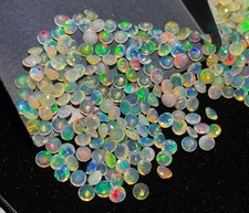 2mm Round Ethiopian Fire Opal Faceted Multi Color Loose gemstones  - 17 PCS