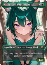 MTG - Azusa, Lost but Seeking - Fanart Borderless Style - EDH / Playtest