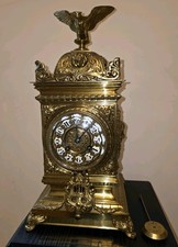 19th Century Antique French Brass Clock By Sorley Glasgow 45cm H