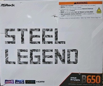 +ASRock Steel Legend AMD RYZEN SOCKET AM5 B650
