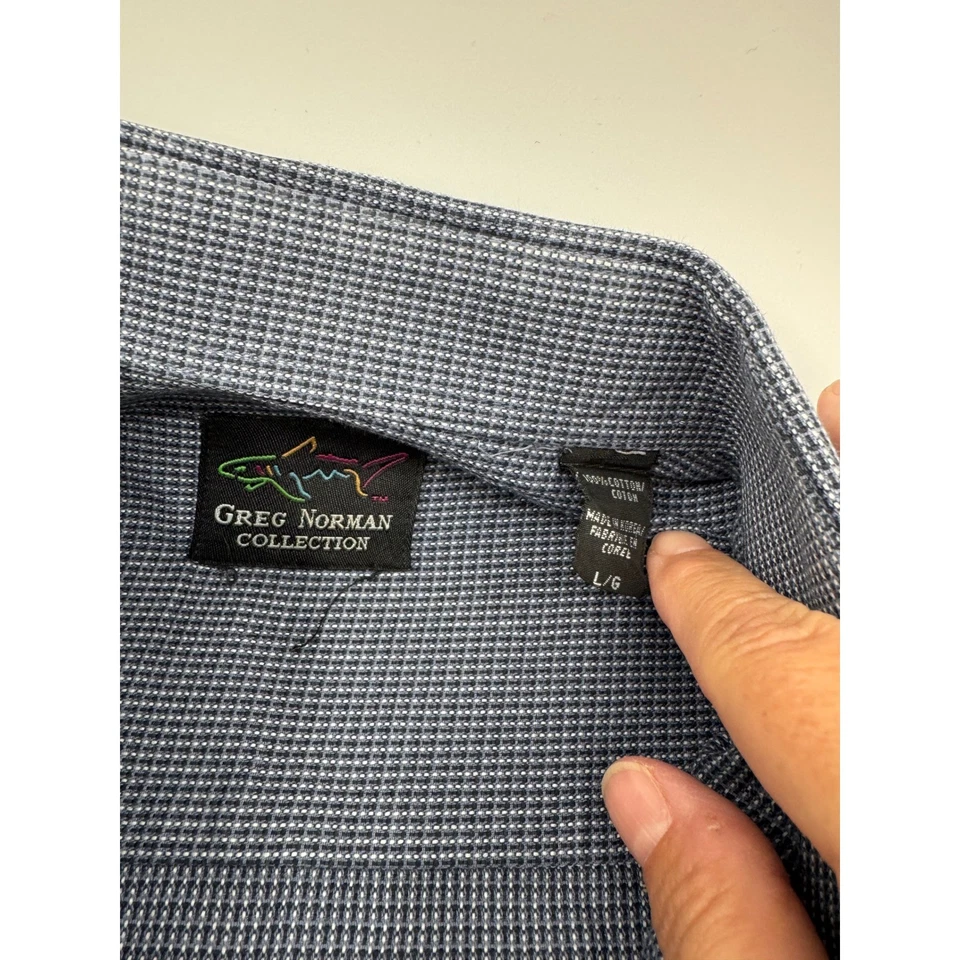 Camisa clásica Greg Norman Collection para hombre L G abotonada 100 algodón a cuadros Foto 2 de 4