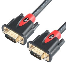 VGA to VGA Cable HD15 Monitor Cord Male to Male 15 Feet with Ferrites Shielded