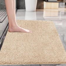 Non-Slip Bath Mat Extra Large Shaggy Bathroom Rug Water Absorbent Toilet Mats UK