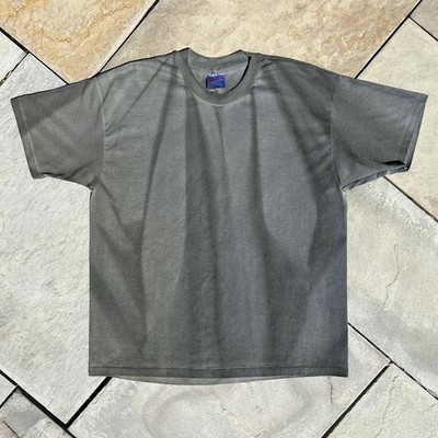 Neo-Vintage 90s Overdyed Grey Green T-shirt Made in USA