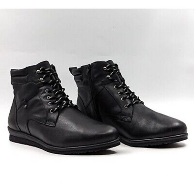 David Tate Women Peak Black Leather Lace up Wide Fit Boots size 11 W - New