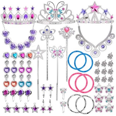 Liberty Imports 50 PCS Princess Jewelry Dress Up Accessories, Pretend Play Se...