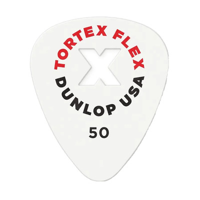 Jim Dunlop Tortex Flex Pick X 0.50mm White Grip Carved Guitar US