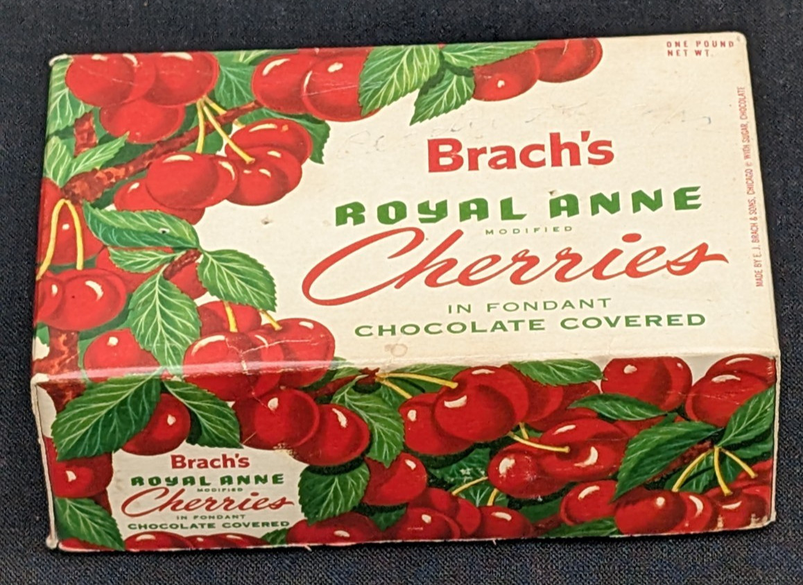 VTG 1950s BOX BRACH'S ROYAL ANNE CHOCOLATE COVERED CHERRIES CANDY STORE DISPLAY